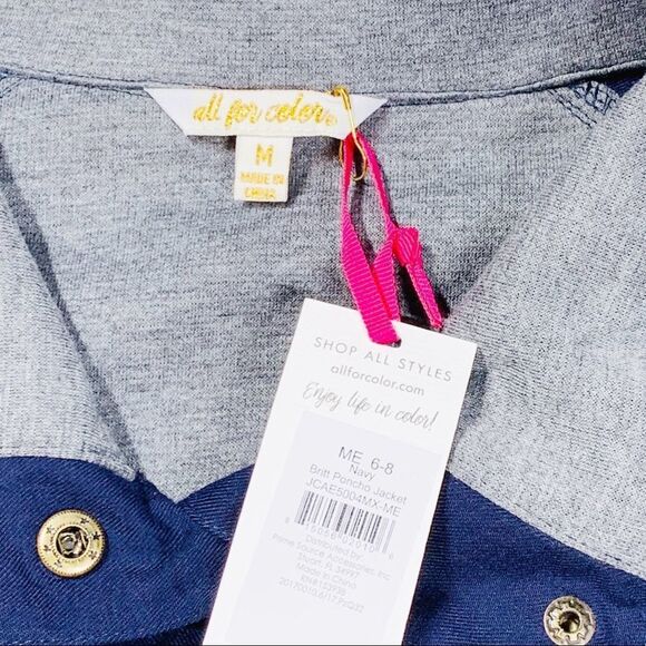 NWT All For Color Navy Britt Poncho Cape - Medium - Picture 7 of 8